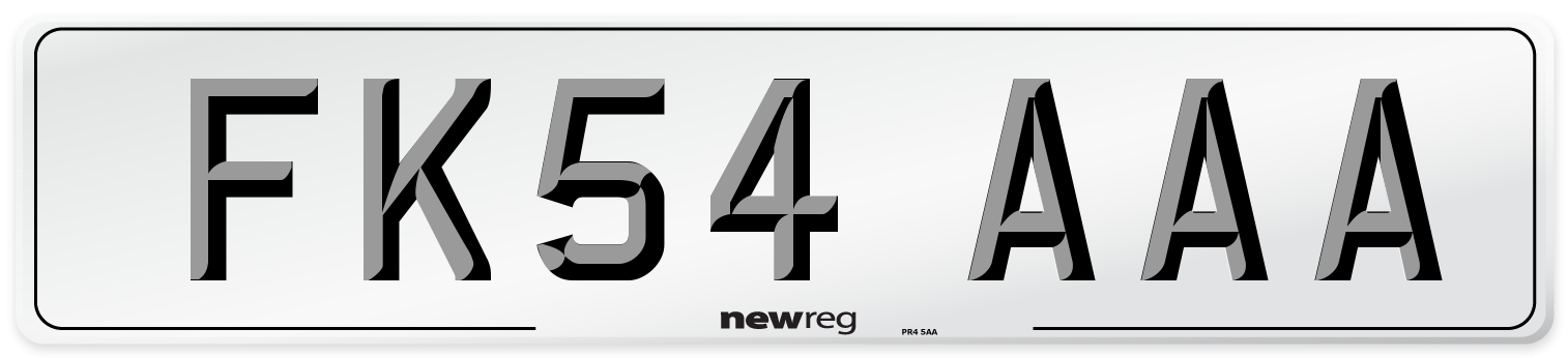 FK54 AAA Number Plate from New Reg
